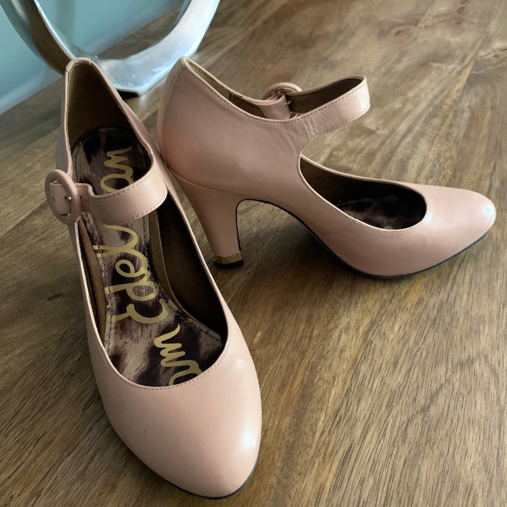 Sam Edelman Nude Leather Mary Jane Size 7.5